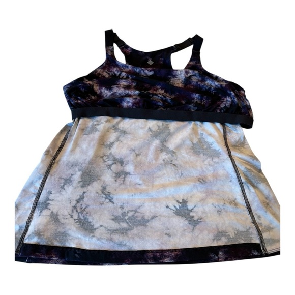 RISE Dynamic Racer Back Compression Cami Workout Top NEW Size 1X Black Purple - Picture 10 of 16